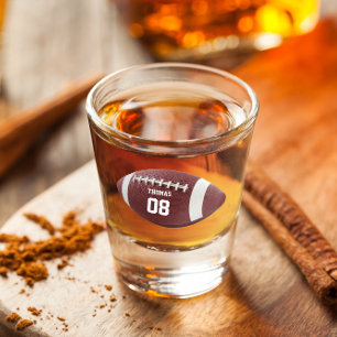 Football Name and Number Personalised Shot Glass