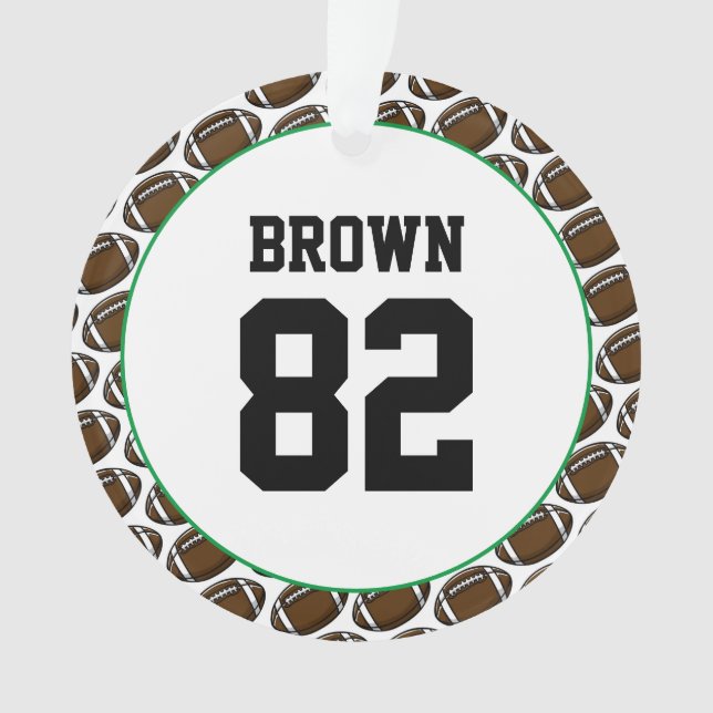 Football Name Number Team Colours Modern Sports Ornament (Front)