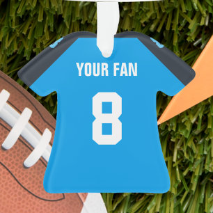 Football Navy, Blue & White Jersey Ornament