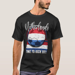Football Netherlands Flag,  Retro Soccer T-Shirt