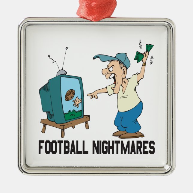 Football Nightmares Metal Tree Decoration (Front)