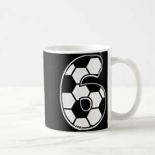 Football Number 6 Kids Birthday Soccer Maths Day Coffee Mug