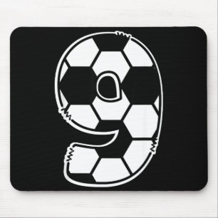 Football Number 9 Kids Birthday Soccer Maths Day Mouse Mat