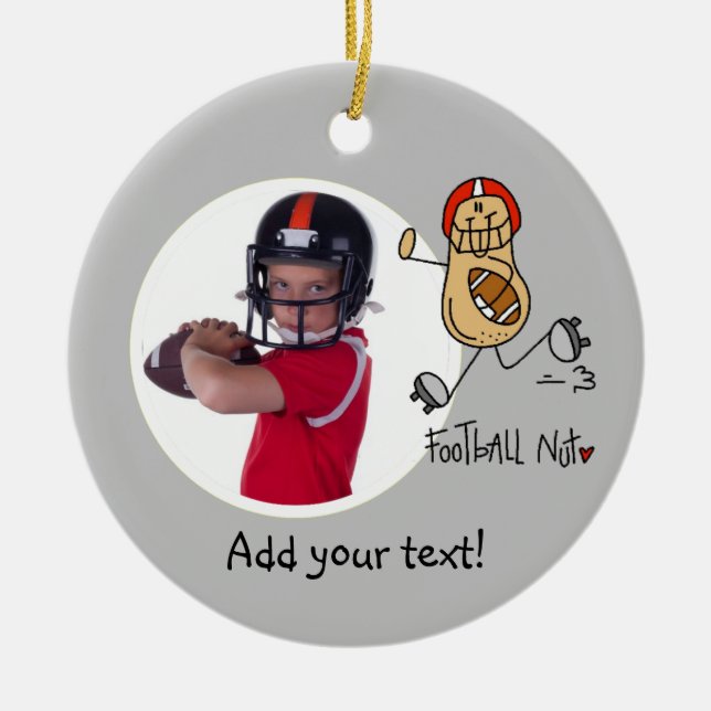 Football Nut Personalised Photo Ornament (Front)