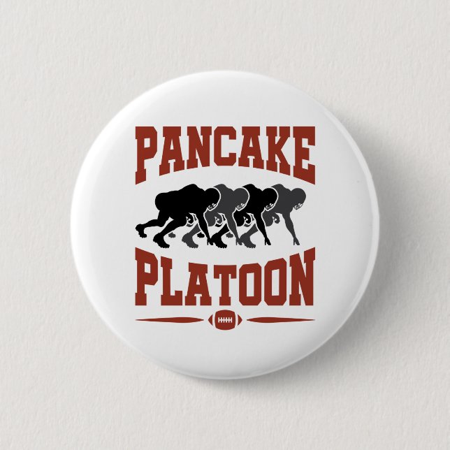 Football Offensive Lineman Pancake Platoon 6 Cm Round Badge (Front)