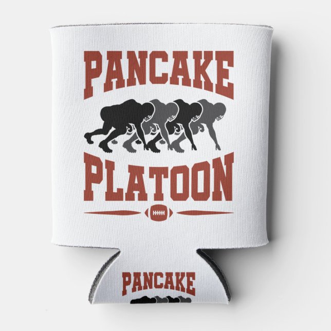 Football Offensive Lineman Pancake Platoon Can Cooler (Front)