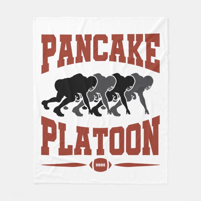 Football Offensive Lineman Pancake Platoon Fleece Blanket (Front)