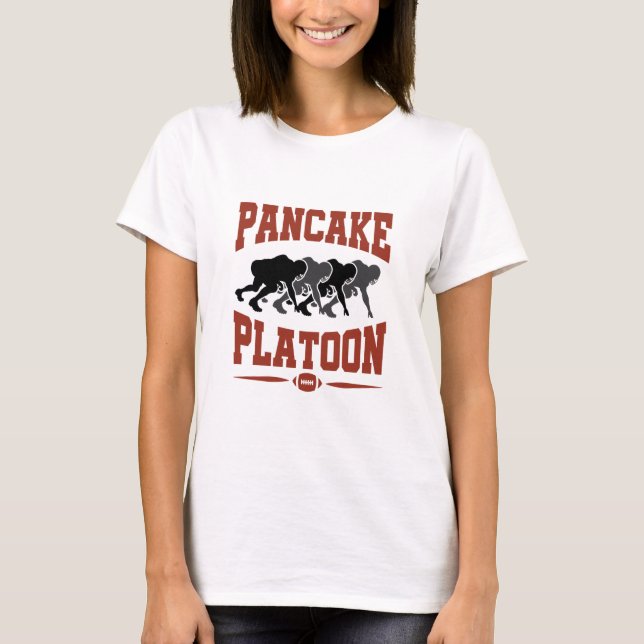 Football Offensive Lineman Pancake Platoon T-Shirt (Front)