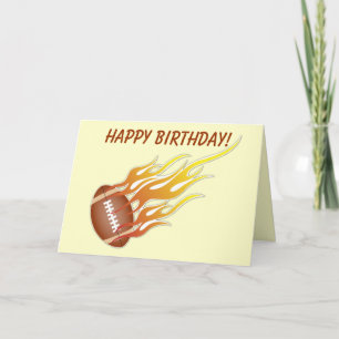 Football on Fire Birthday Card
