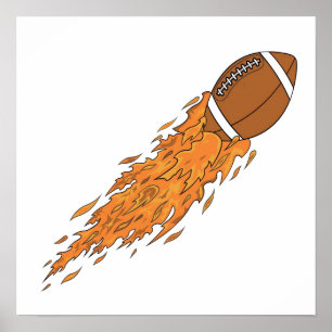 Football on Fire Poster