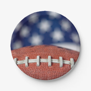 Football on Flag Paper Plate