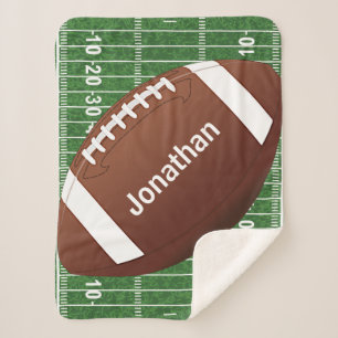 Football on Football Field Design Sherpa Blanket