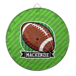 Football on Green Stripes Dartboard