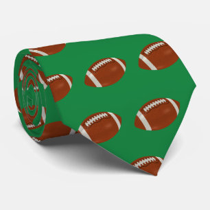 football on green tie