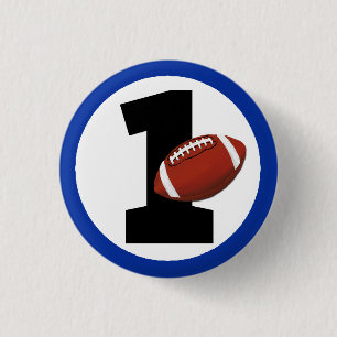 Football One First Birthday Baby Sports Party 3 Cm Round Badge