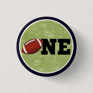 Football One First Birthday Baby Sports Party 3 Cm Round Badge