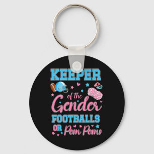 Football Or Pom Poms Cute Keeper Of Gender Ba Key Ring