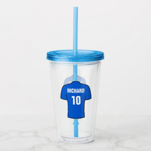 Football or Soccer Shirt in Blue. Supporter or Fan Acrylic Tumbler