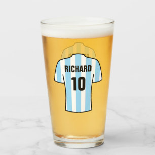 Football or Soccer Shirt in Sky Blue Supporter Fan Glass