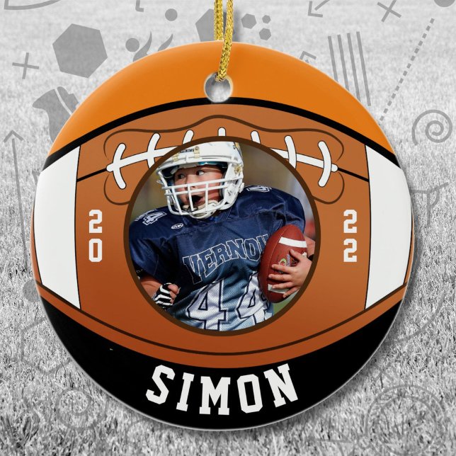 Football Orange Black Team Colours Ceramic Tree Decoration (Creator Uploaded)