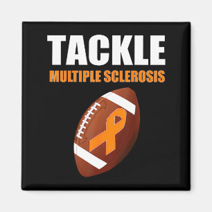 Football Orange Ribbon Multiple Sclerosis Awarenes Magnet