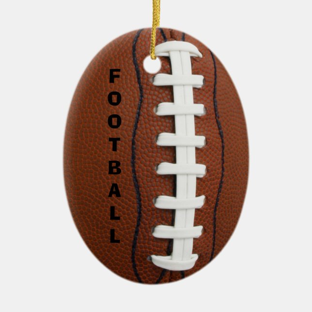 FOOTBALL ornament! Ceramic Tree Decoration (Front)
