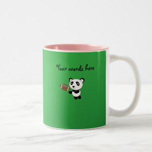 Football panda green Two-Tone coffee mug