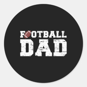 Football Papa Graphic Proud Football Dad  Classic Round Sticker