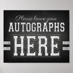 Football Party AUTOGRAPHS Sign Chalk Print