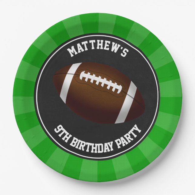 Football Party Cake Dinner Plates Personalised (Front)