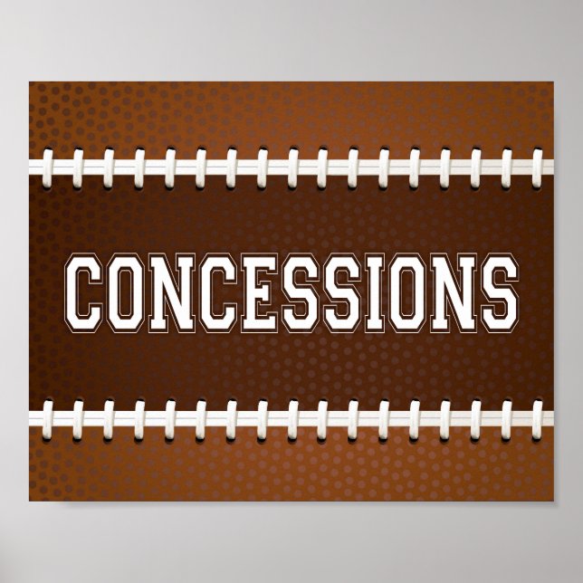 Football Party CONCESSIONS Sign Print (Front)