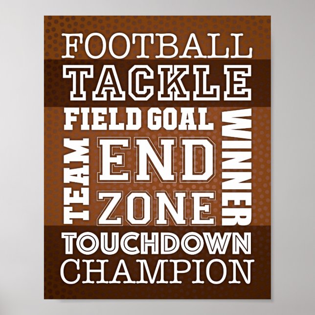 Football Party FOOTBALL QUOTES Sign Print (Front)