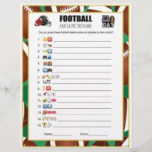 Football Party Game Emoji Pictionary Custom Letterhead