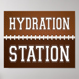 Football Party HYDRATION STATION Sign Print