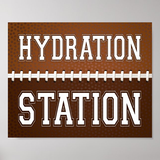 Football Party HYDRATION STATION Sign Print (Front)