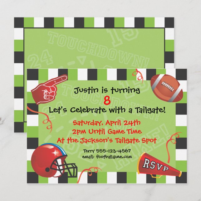 Football Party Invitation (Front/Back)