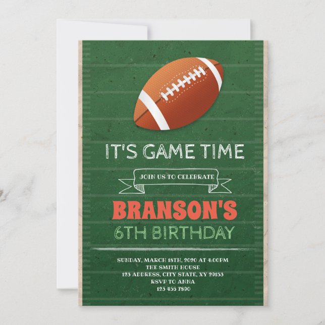 Football Party Invitation (Front)