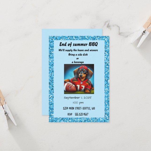 Football Party Invitation (Front/Back In Situ)