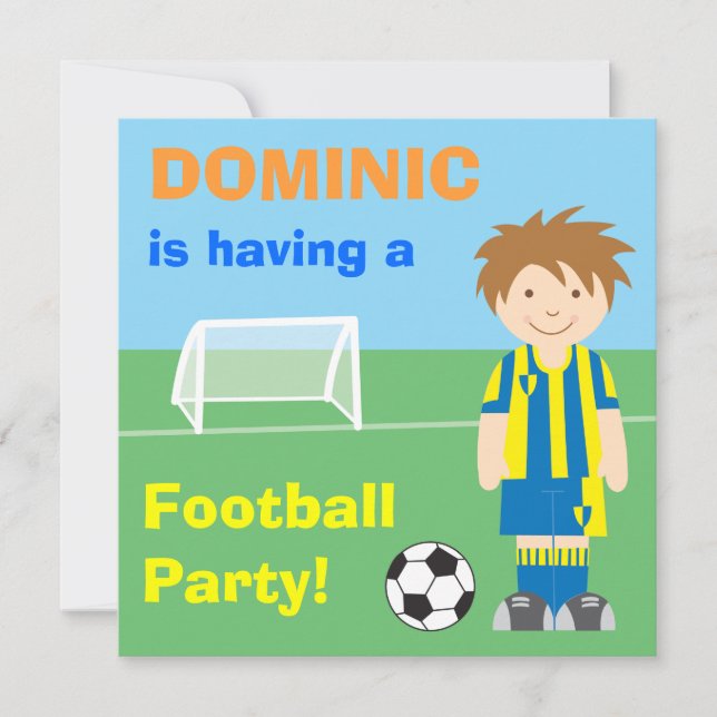 Football party personalised invitation (Front)