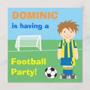 Football party personalised invitation