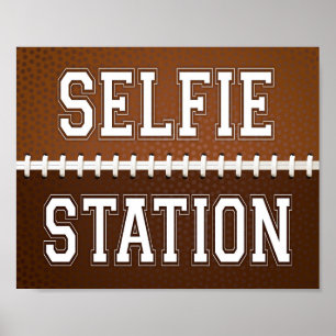 Football Party SELFIE STATION Sign Print