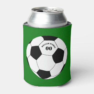 Football party, Soccer Ball with Name & Number Can Cooler