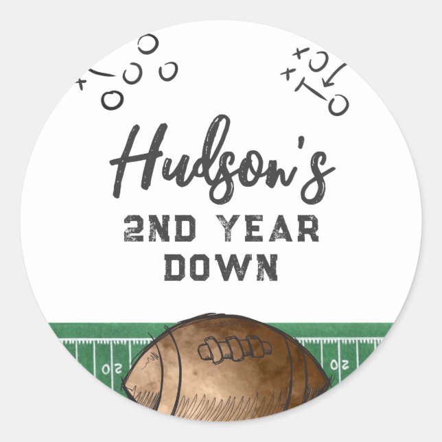Football Party Sticker | Football Circle Sticker (Front)