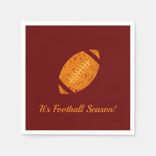 Football Party Tailgate Supplies Maroon Gold  Napkin (Front)