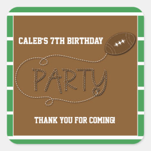 FOOTBALL PARTY TYPOGRAPHY Cute Sticker Label