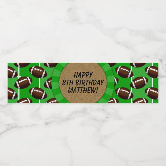 Football Party Water Bottle Label (Single Label)