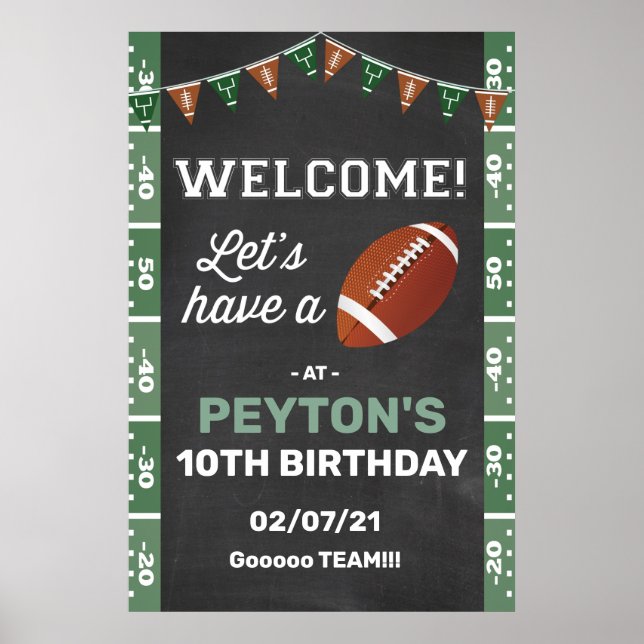 Football Party Welcome Sign (Front)