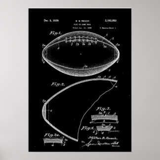 Football Patent Art, American Football Patent, Foo Poster