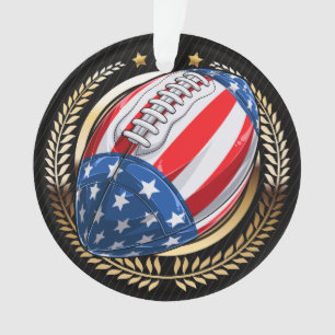 FOOTBALL PATRIOTIC  ORNAMENT