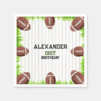Football Pattern 1st Year Down birthday Pape